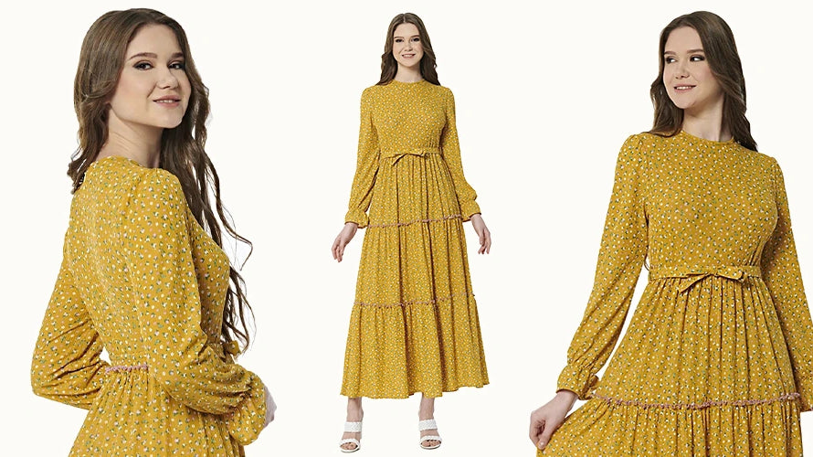 style a long floral dress