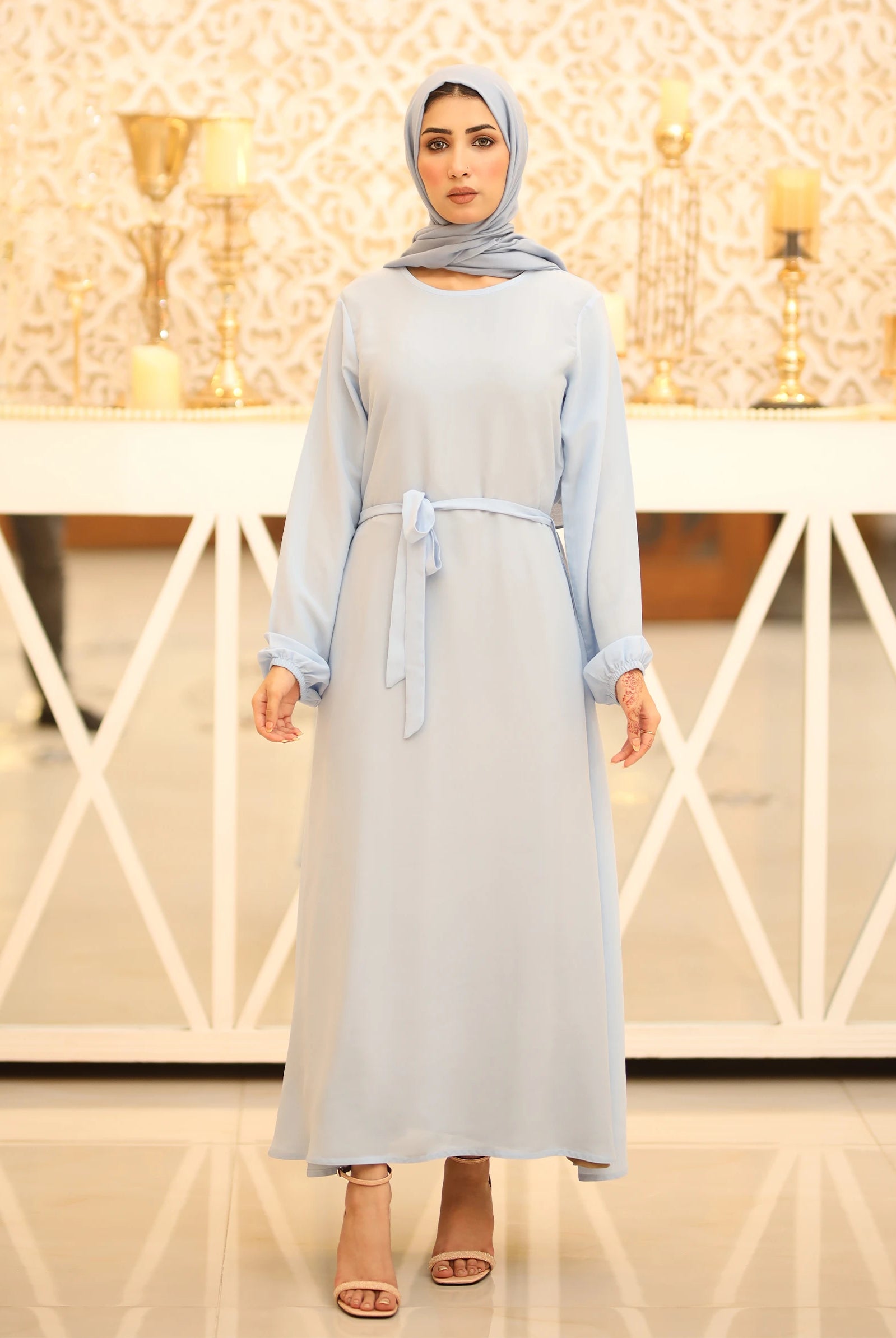 Blue Chiffon Abaya