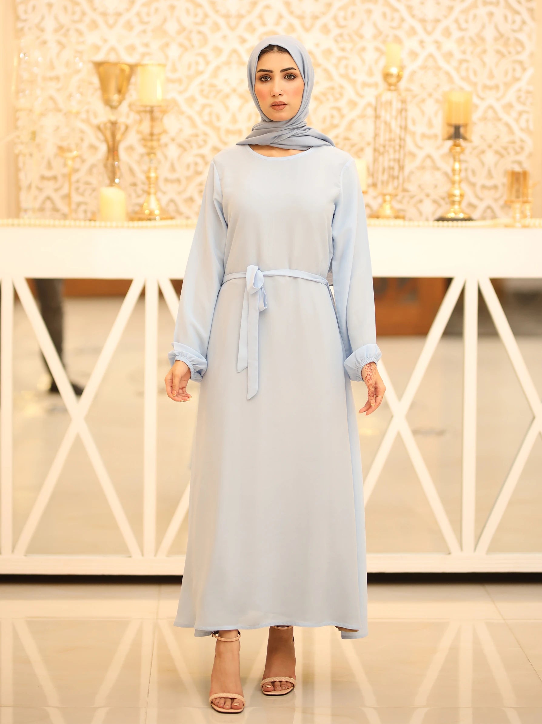 Blue Chiffon Abaya