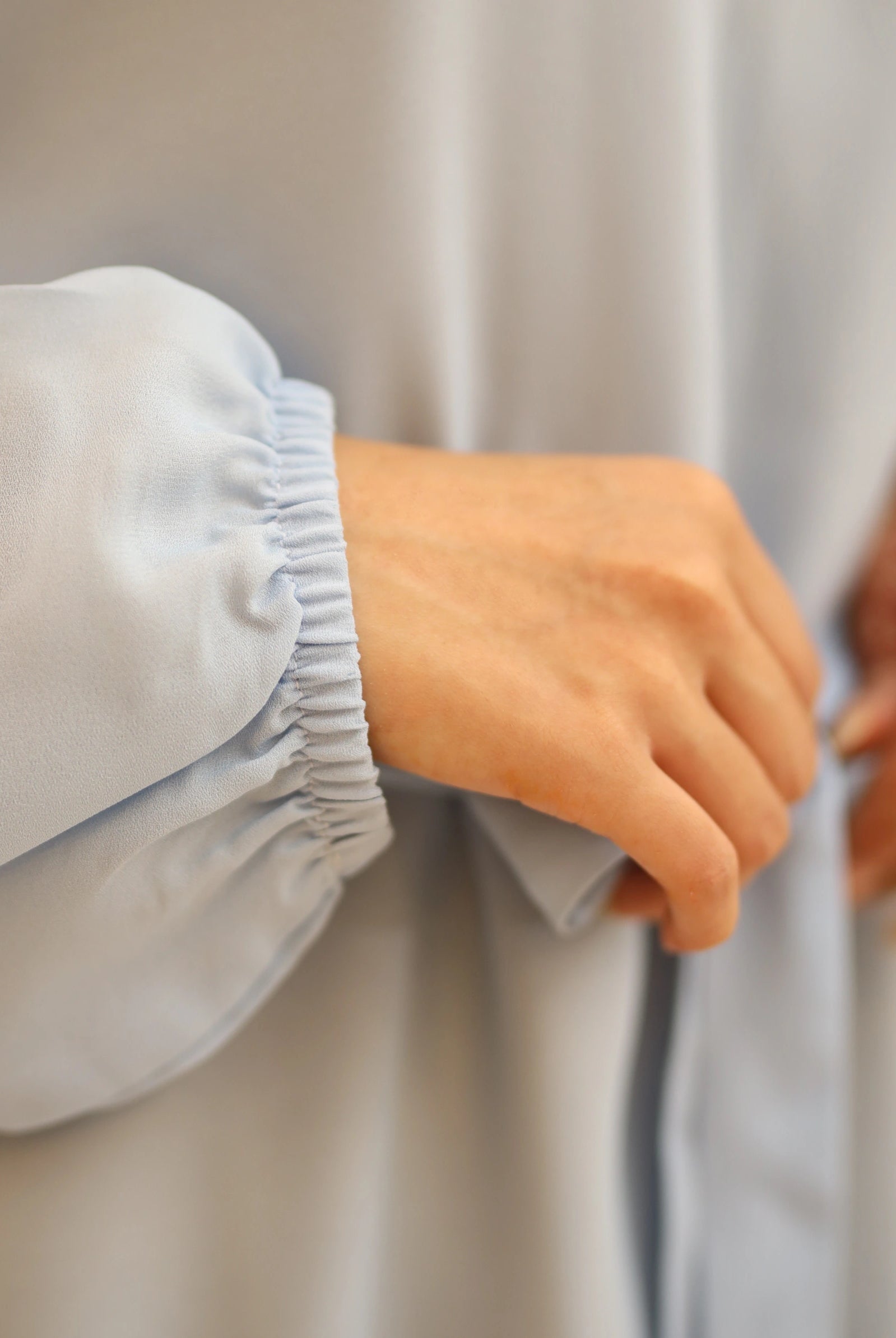 light blue chiffon abaya