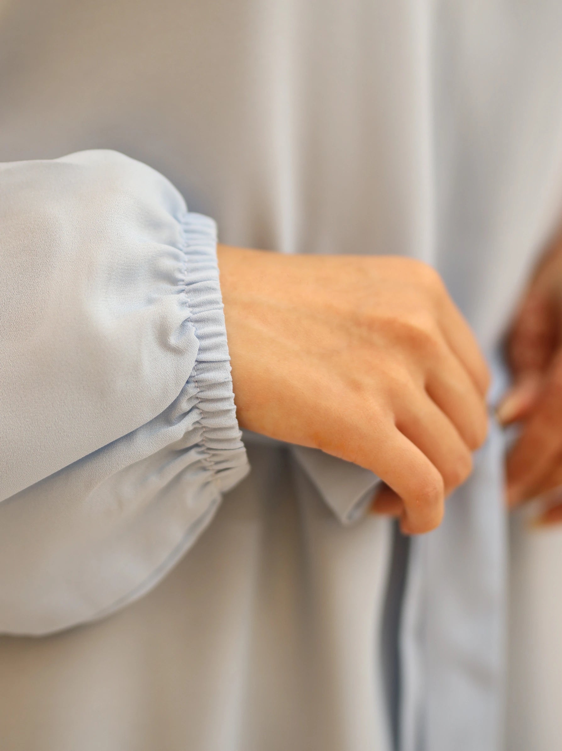 light blue chiffon abaya