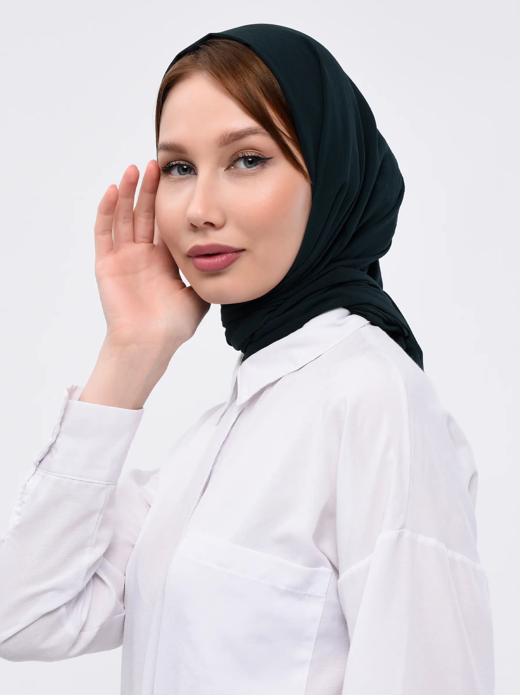 Dark Green Chiffon Scarf