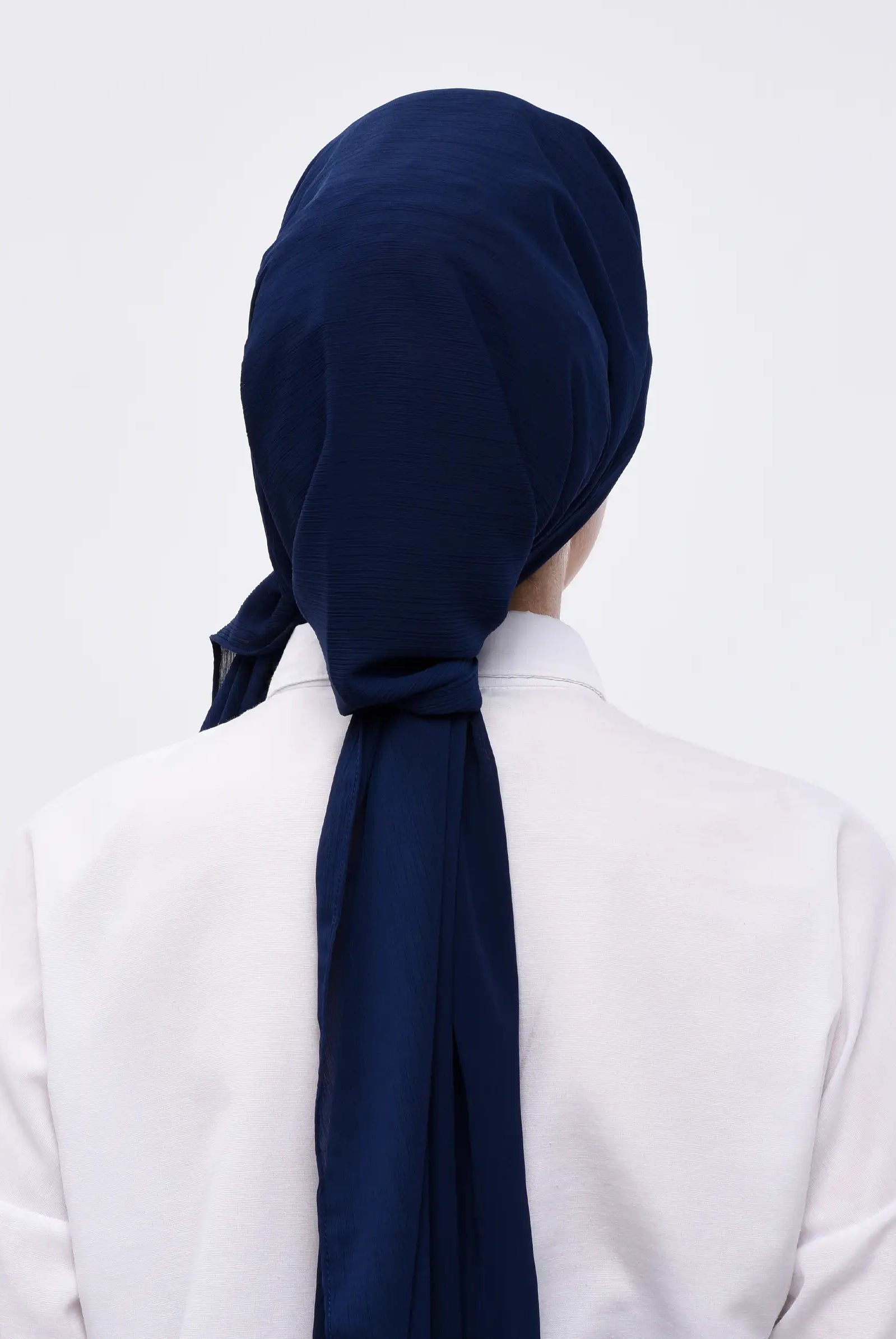 Navy blue silk scarf for ladies