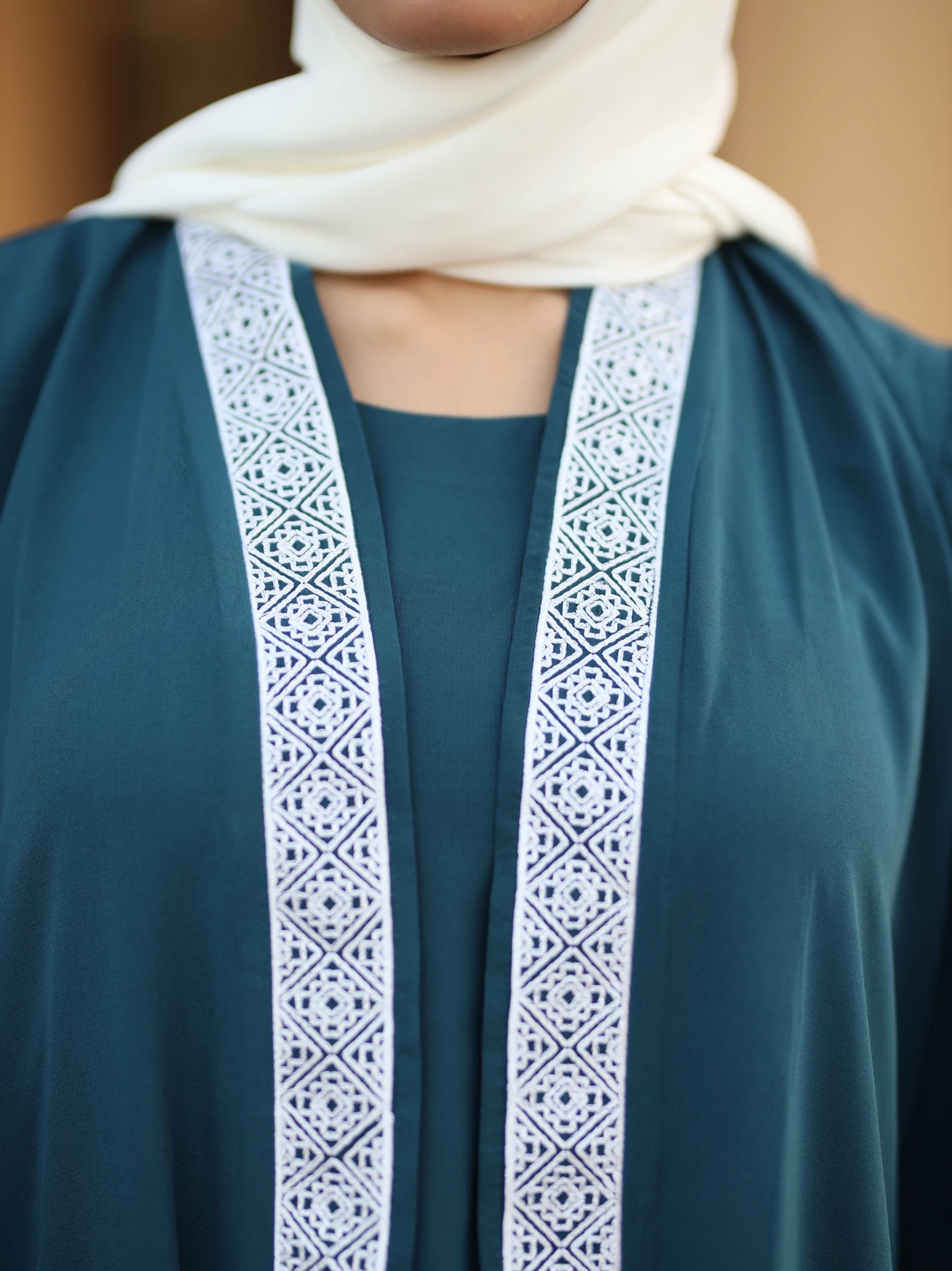 blue embroidery abaya