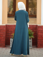 blue open abaya