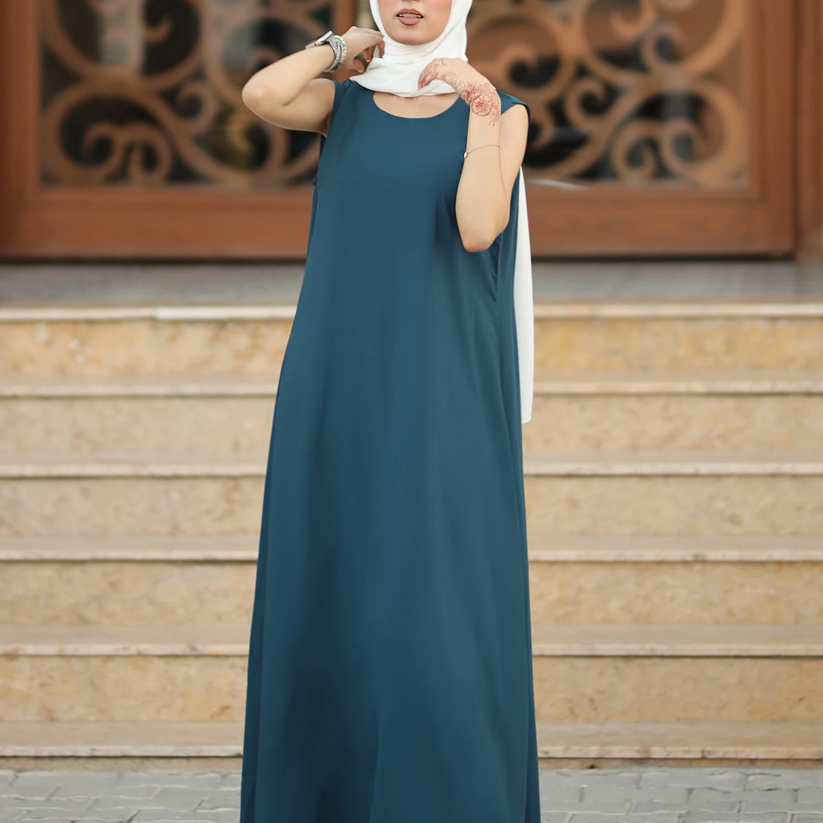 Zinc Blue Abaya Inner Slip Dress Modora UK