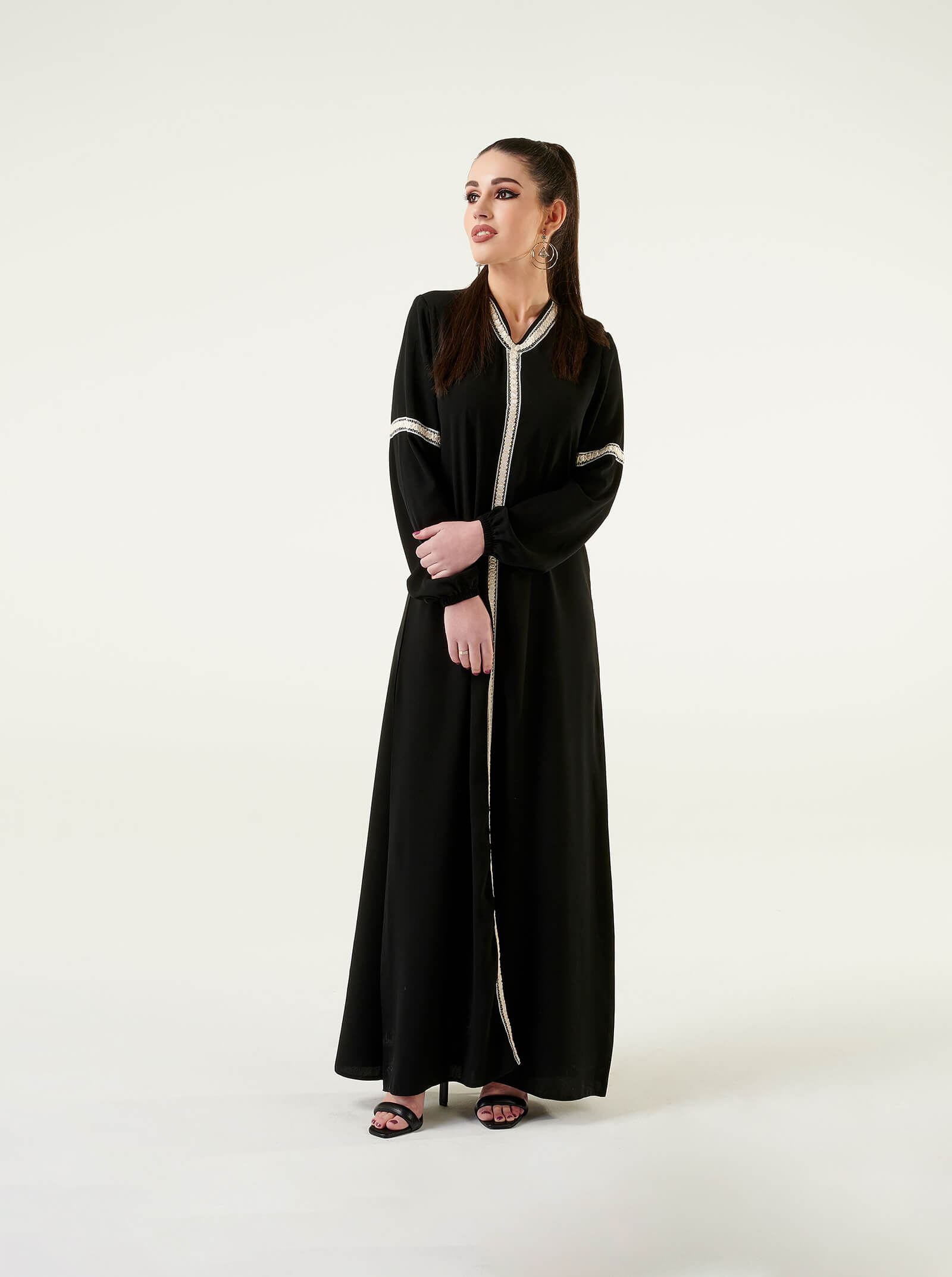black abaya maxi dress