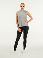 Grey backslit tanktop
