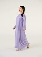 lilac embroidery dress