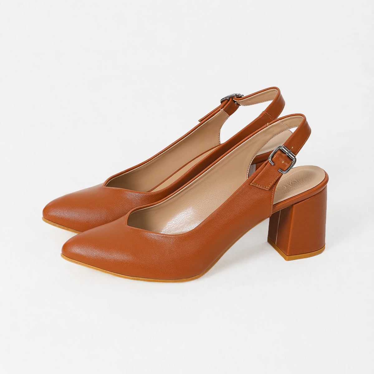 Brown Pointy Low Heel Brown Court Shoes Heel UK Modora UK