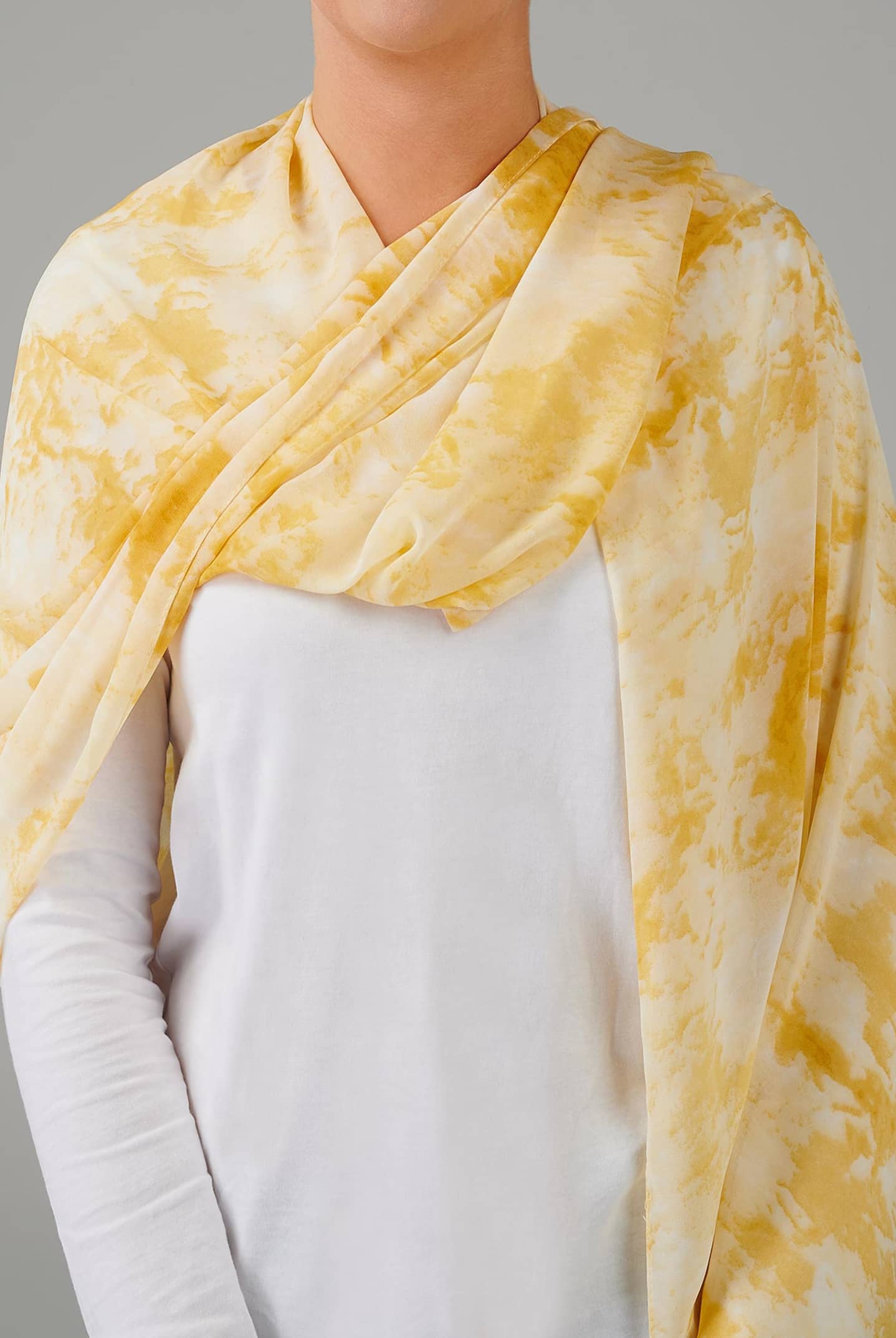 blue tie dye chiffon scarf