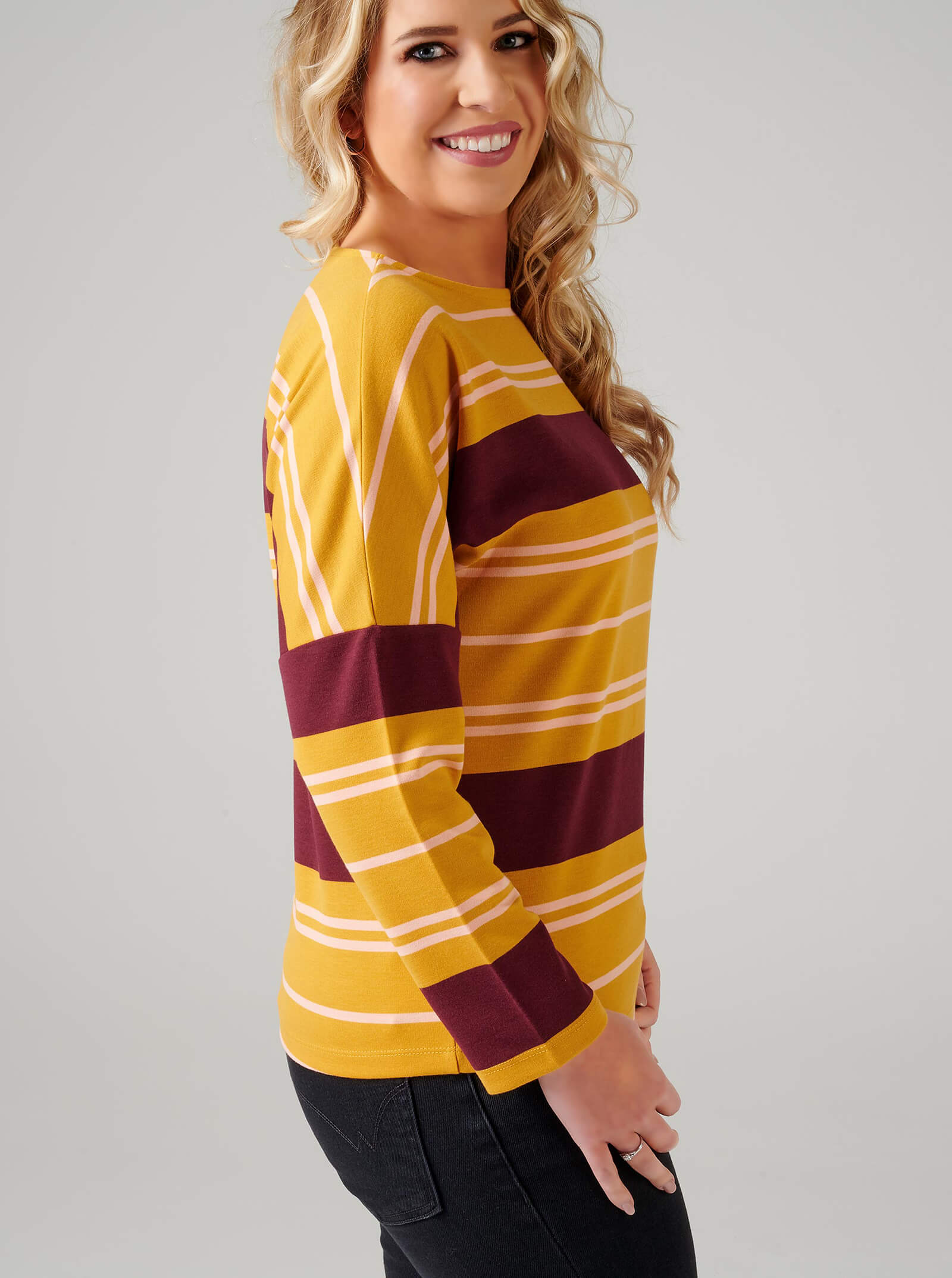mustard long sleeve top
