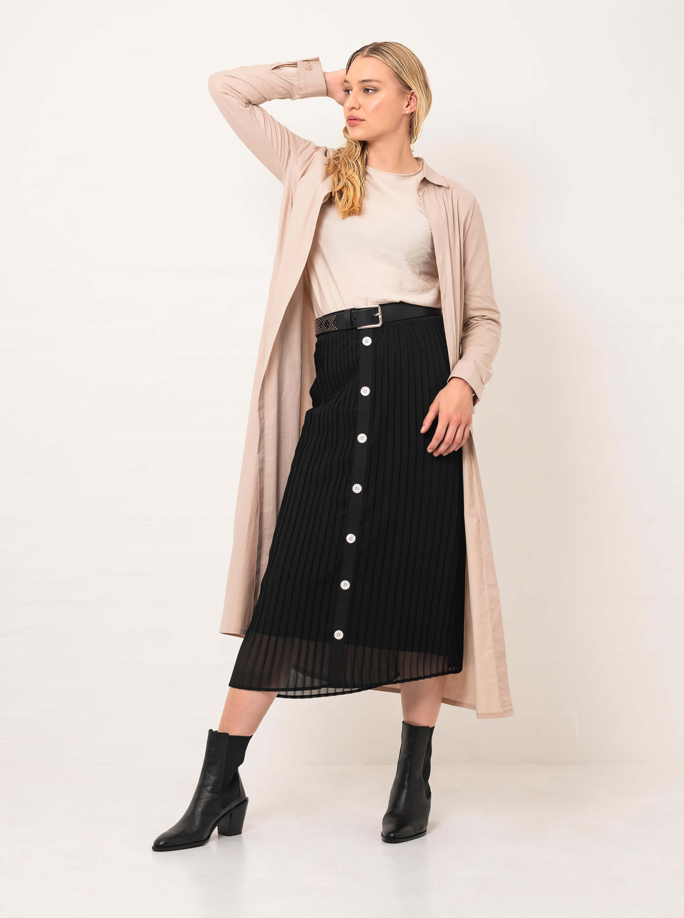 long cream shirt jacket