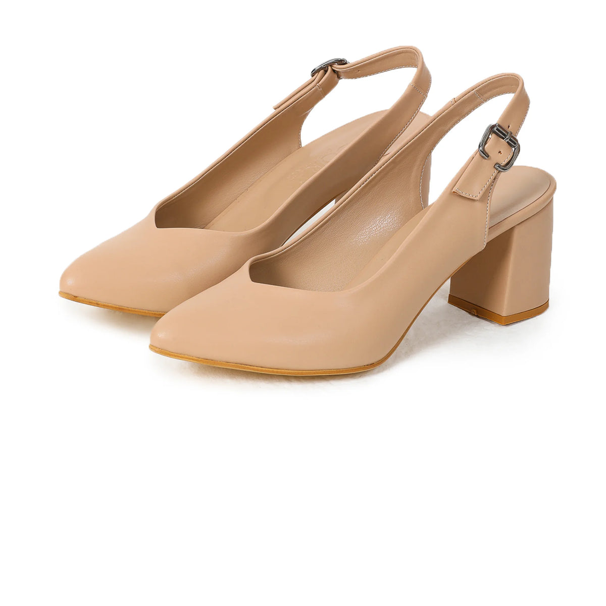 Beige mid hot sale heel court shoes