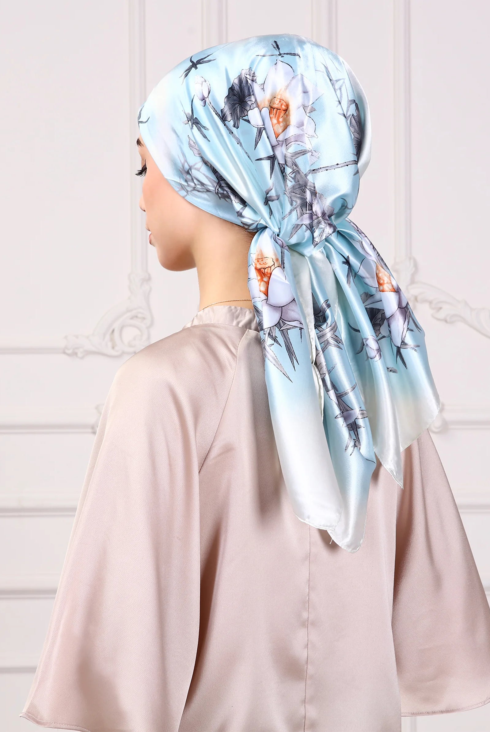 shop blue floral scarf