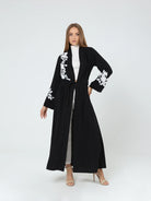 black embroidered kimono