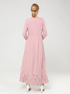 pink embroidered dress modora