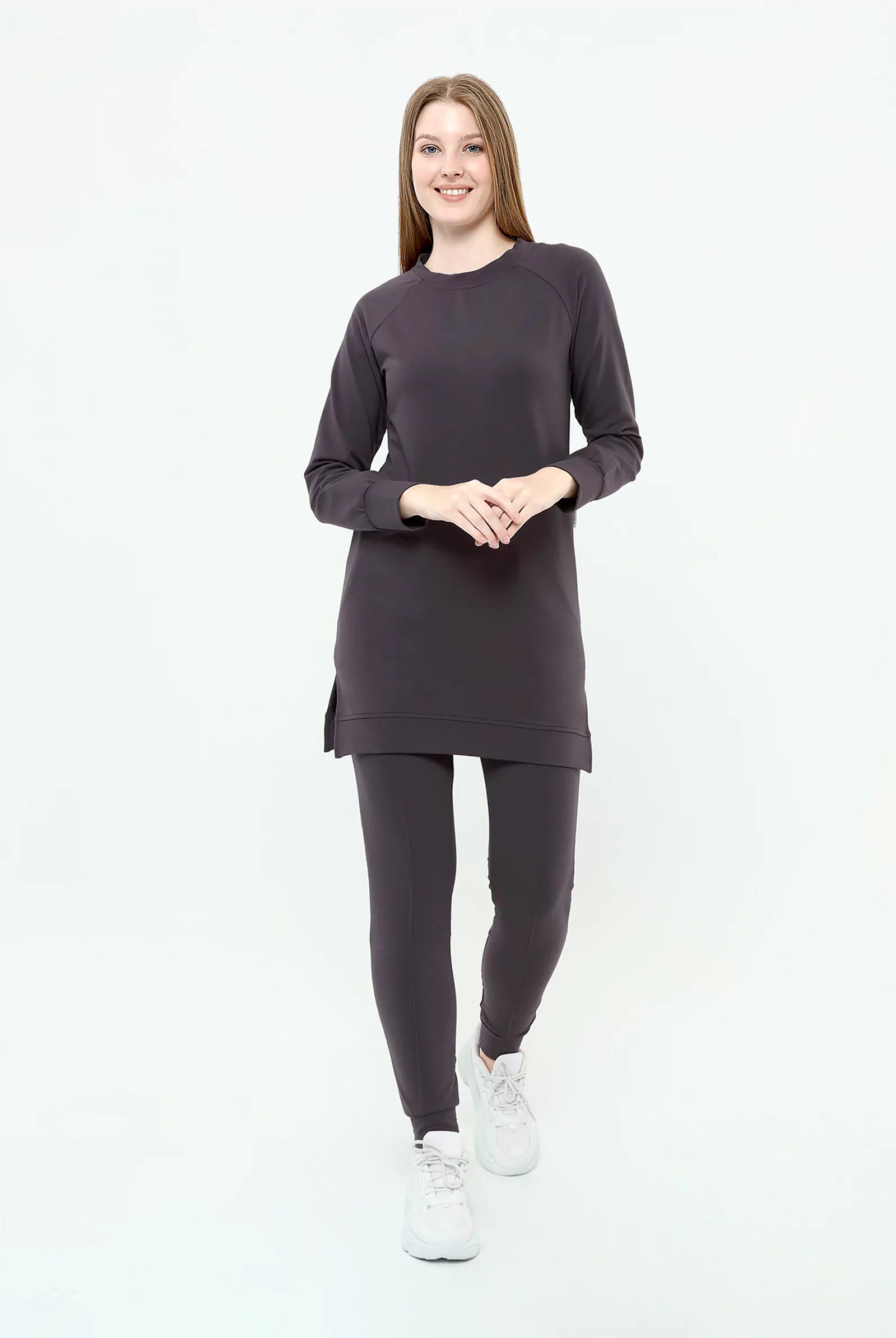 anthracite longline sweatshirt
