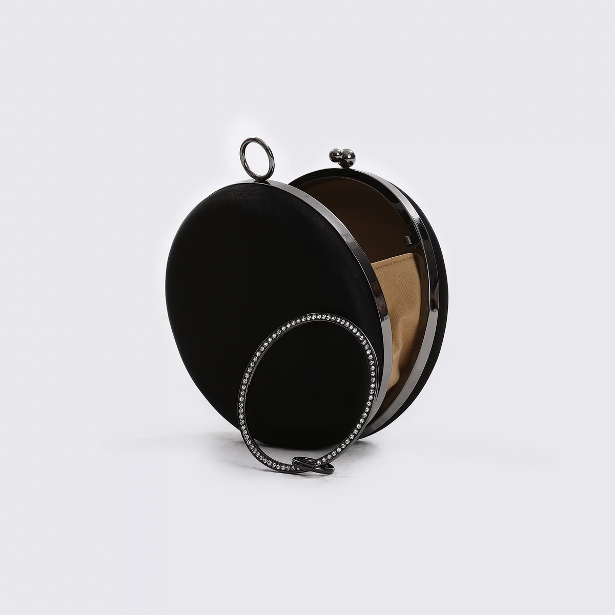 Black Round Clutch Bag Modora UK