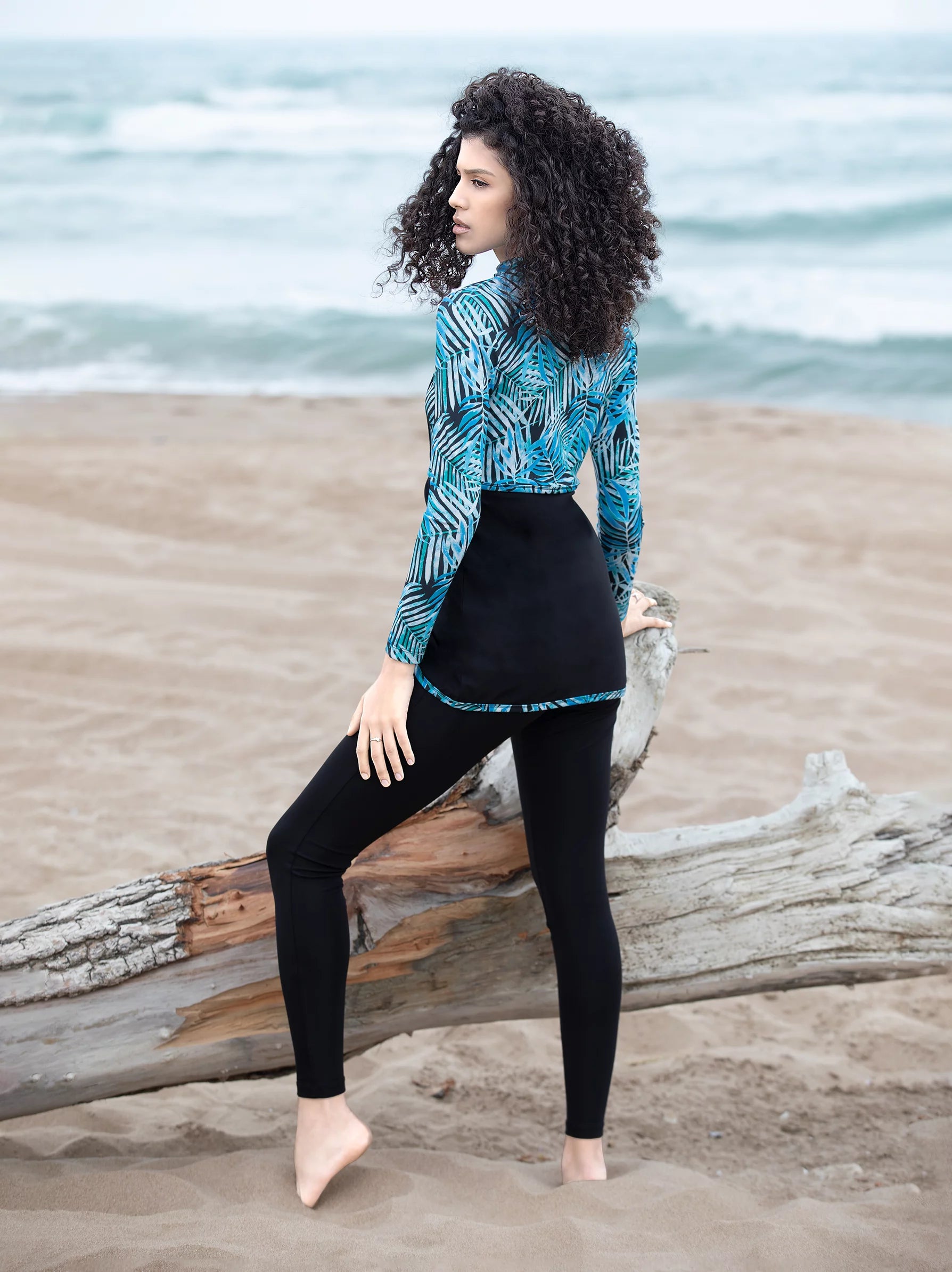 blue burkini swimwear