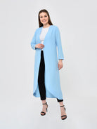 Baby Blue Longline Casual Jacket