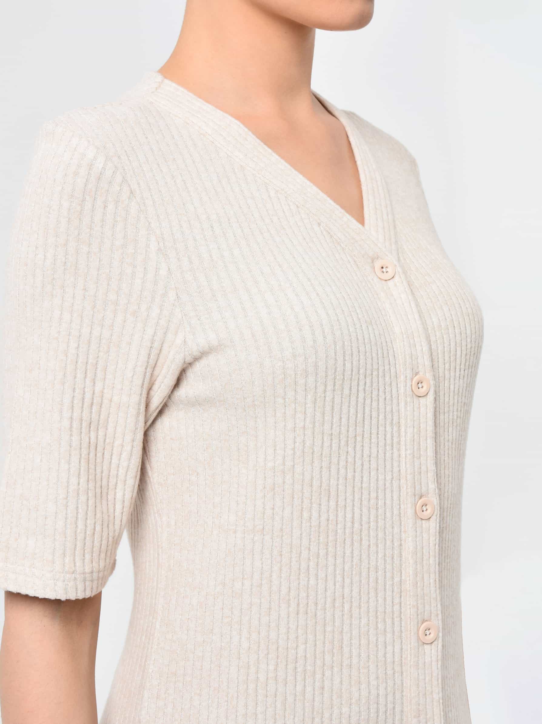 beige short sleeve dress