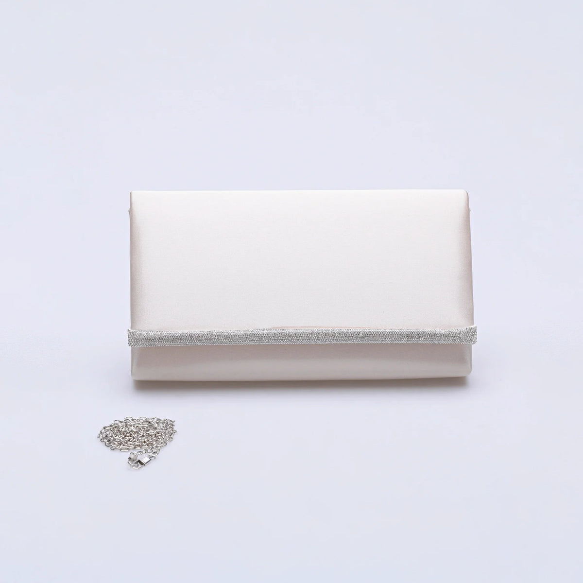 Cream satin cheap clutch bag