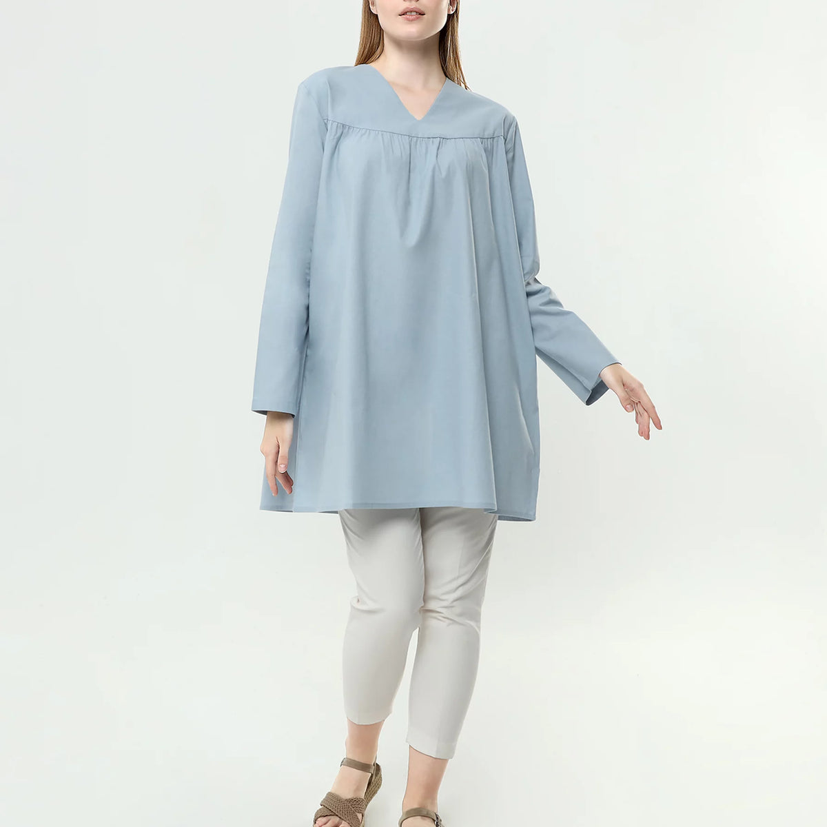 LIGHTBLUEPLEATEDLINENBLENDTUNI