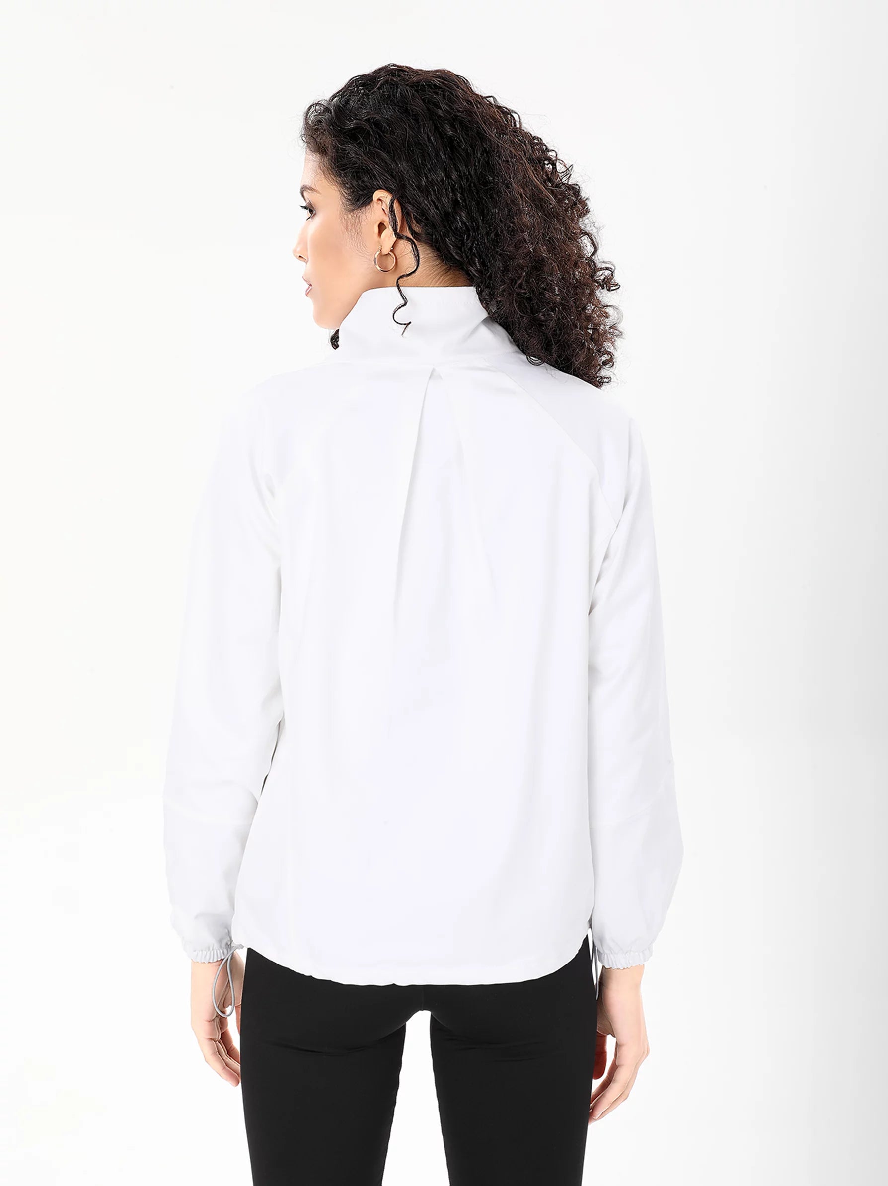 white windbreaker jacket