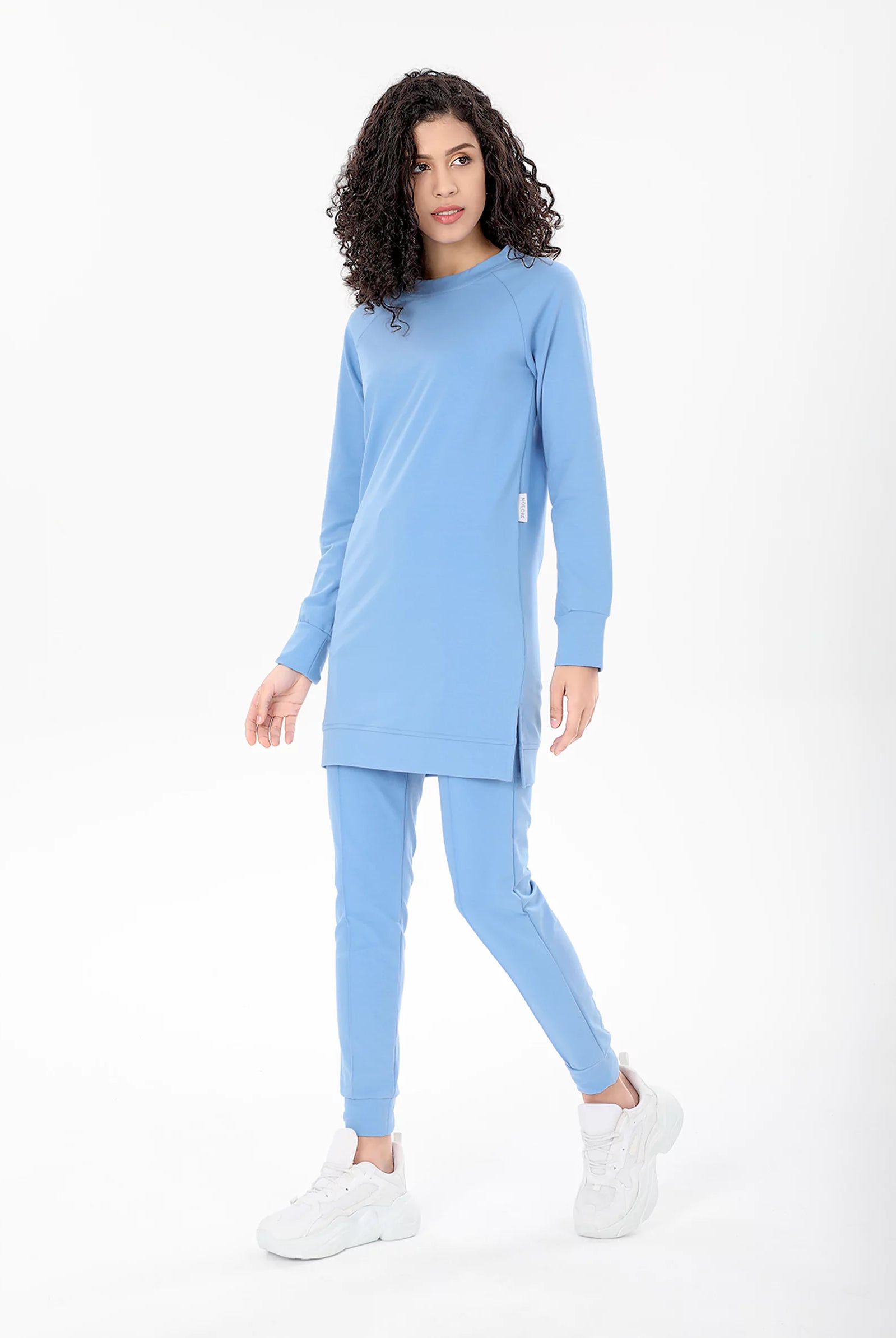 Womens Blue Longline Sweatshirts