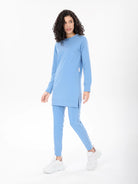 Womens Blue Longline Sweatshirts
