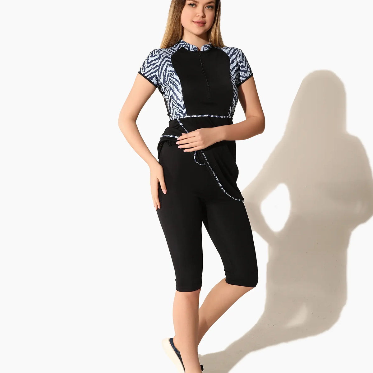 Short Sleeve Navy Blue Burkini Modest Swimwear Modora UK