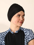 black bathing cap