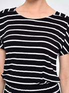 Stripe Elasticated Waist Midi Dress