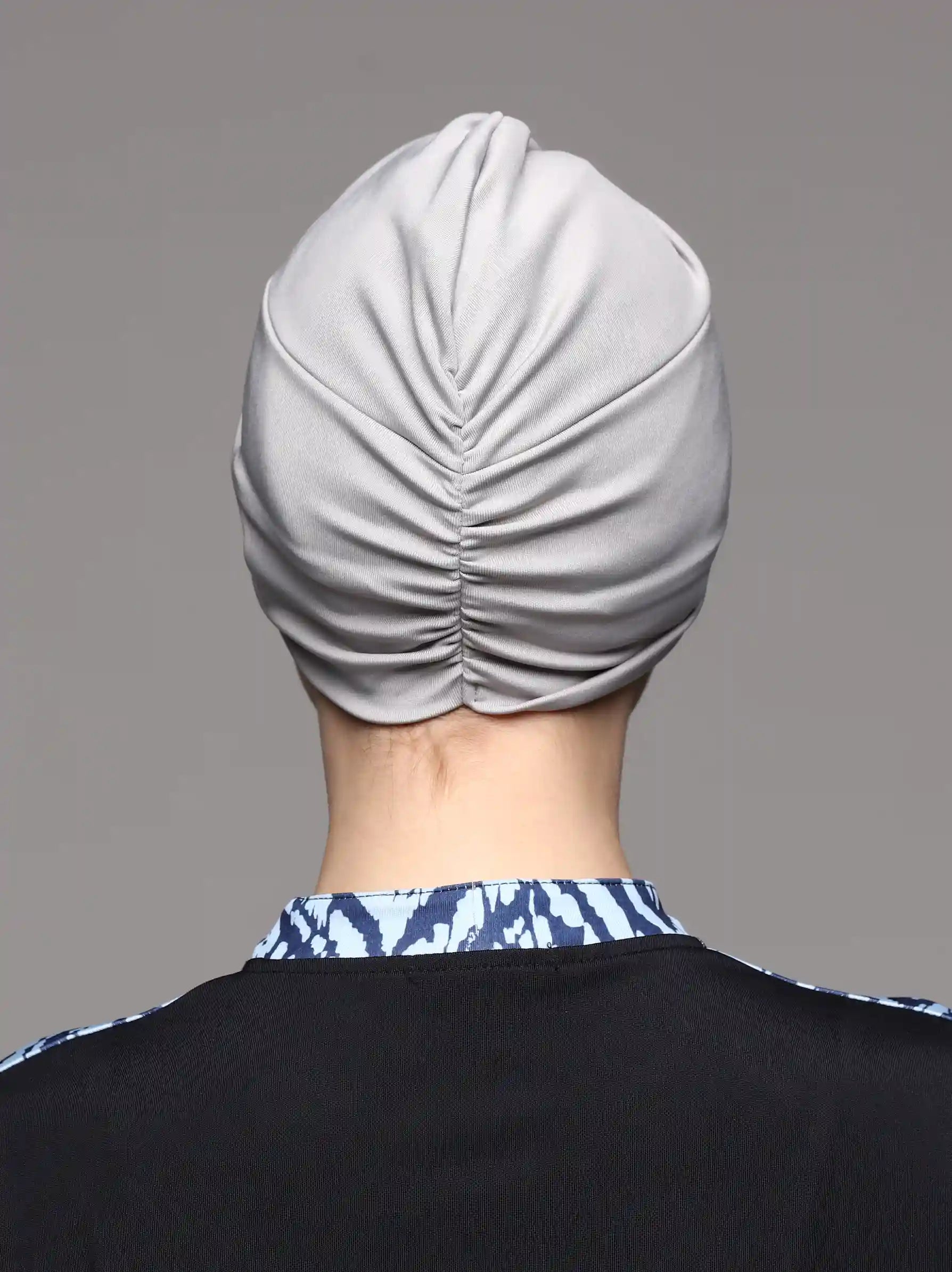 grey turban swim cap