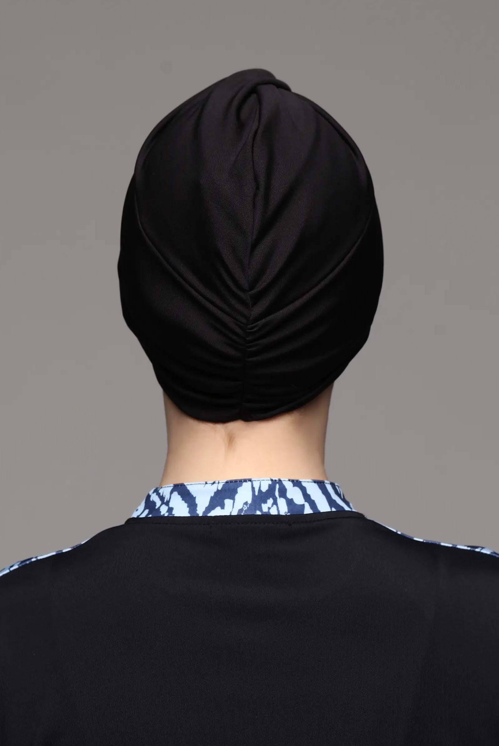 black swim turban for women