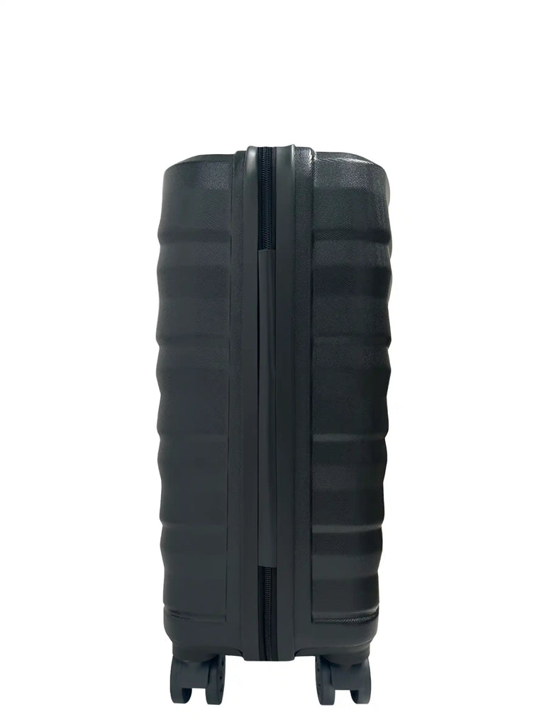 black medium 4 wheel suitcase