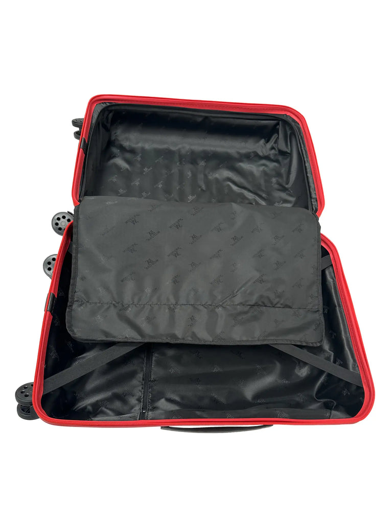 4 wheel hard medium red suitcase