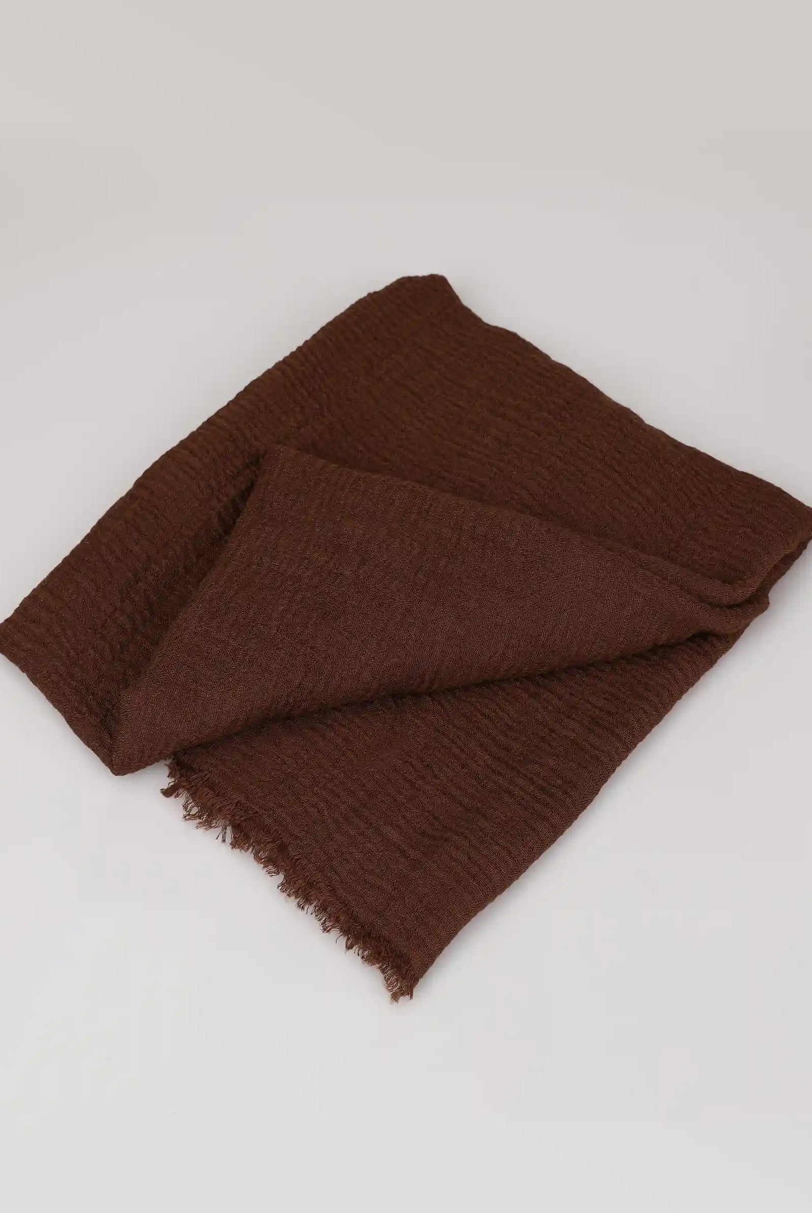 Chocolate brown crinkle scarf