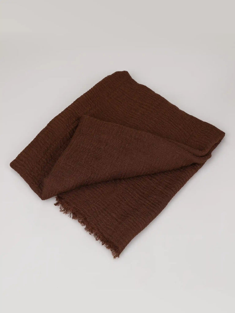 Chocolate brown crinkle scarf