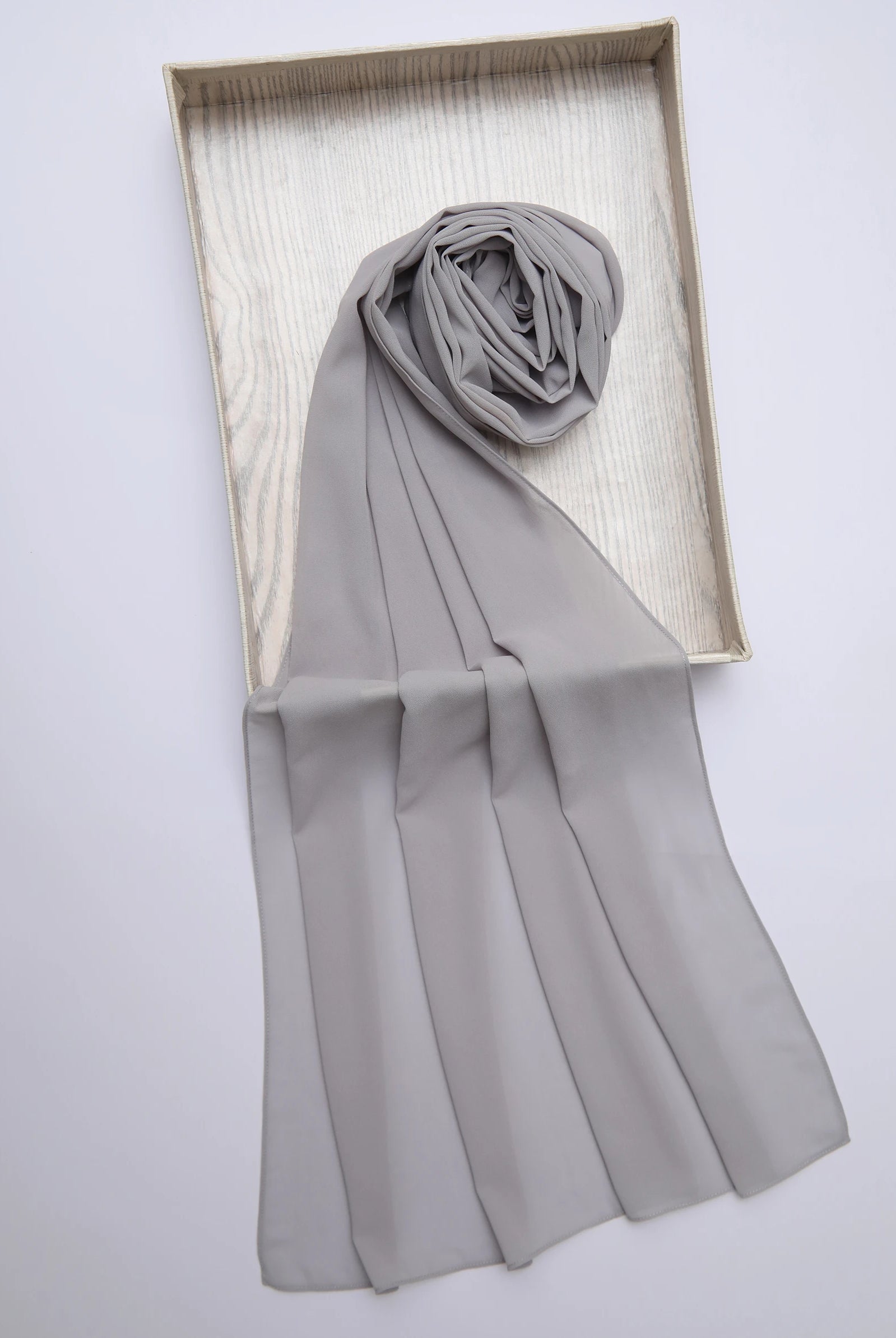 grey chiffon scarf
