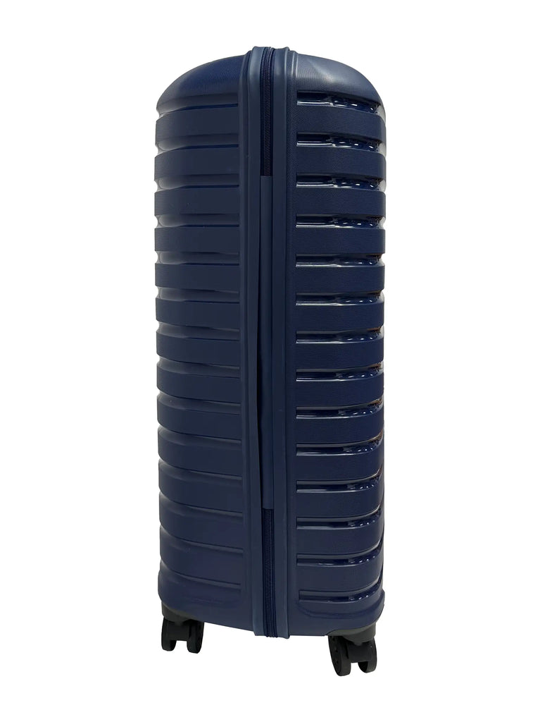 navy large suitcase