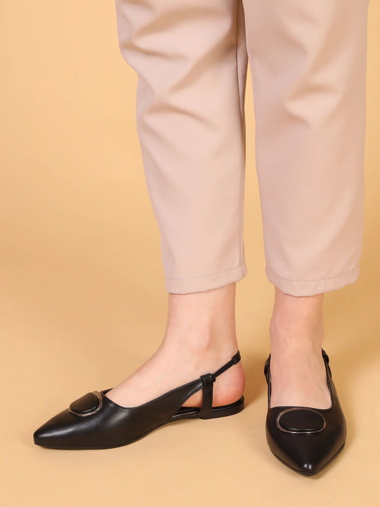 buckle detail slingback shoes
