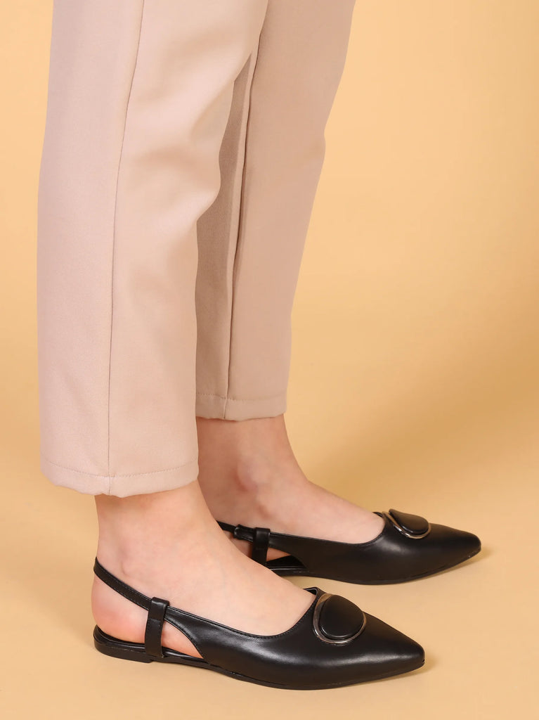 pointy slingback ballerinas black