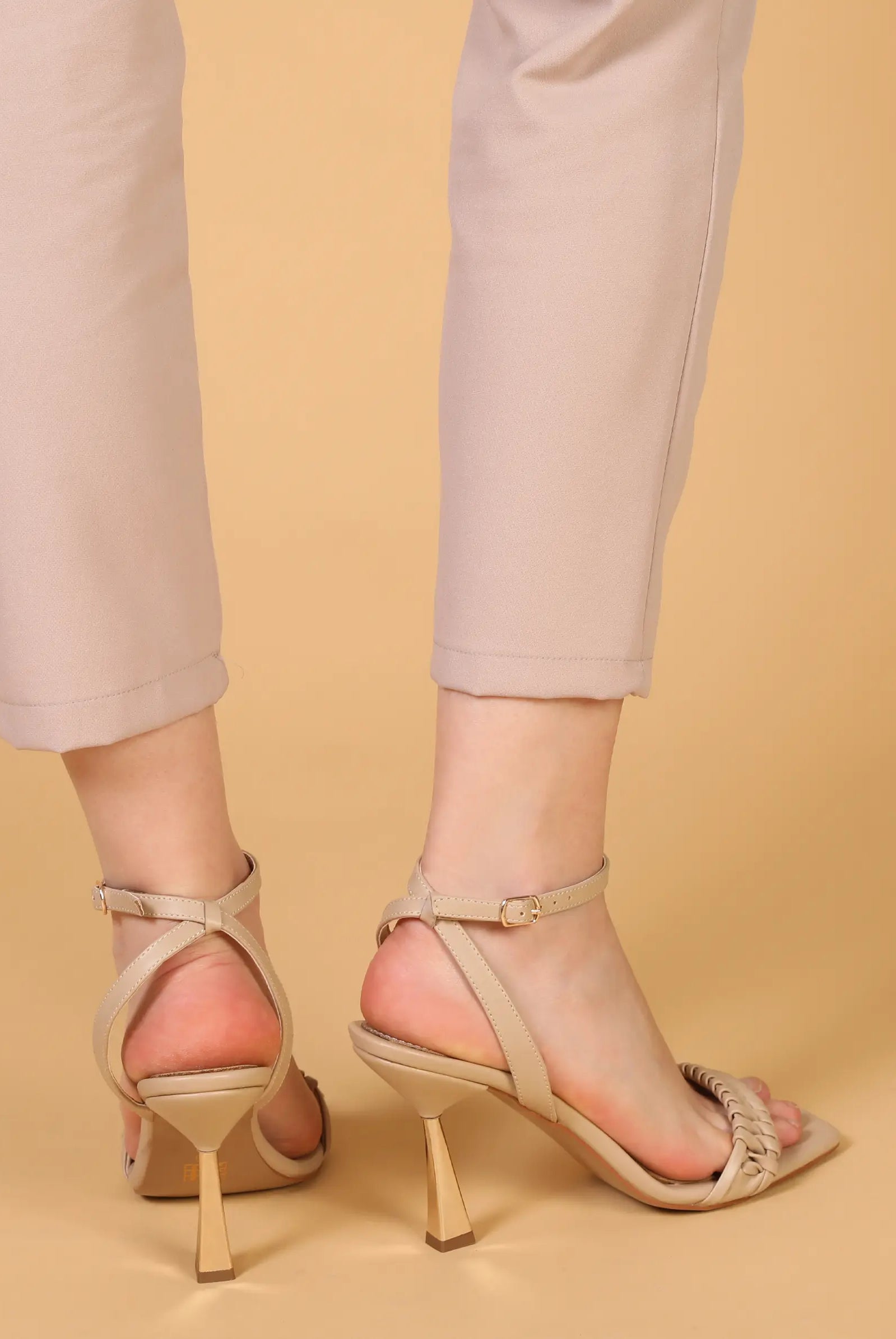 cream heels with strap UK