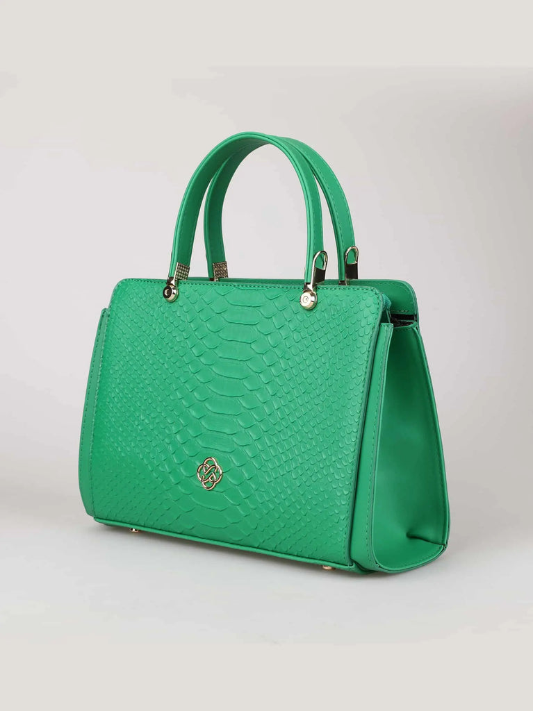 formal green mini handle bag