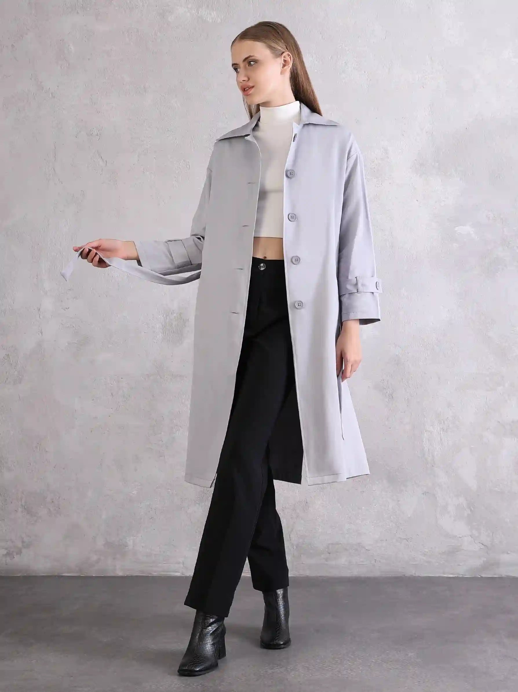 Grey trench coat womens uk hotsell