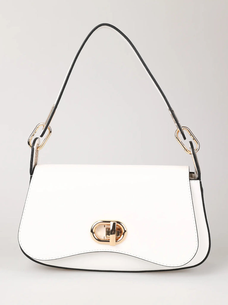 white baguette bag