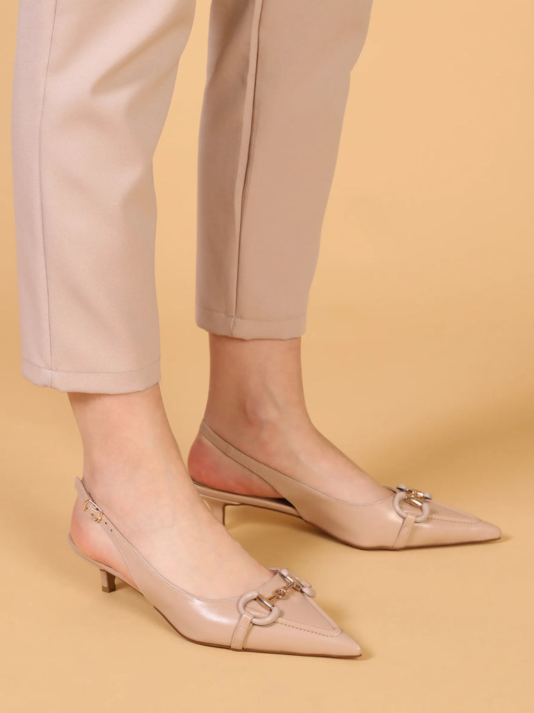 gold buckle heels