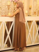 light brown abaya inner slip dress